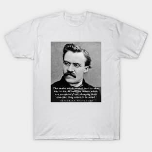 Friedrich Nietzsche portrait and quote: The snake which cannot cast its skin.... T-Shirt